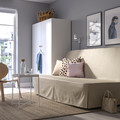 NYHAMN 3-seat sofa-bed, with foam mattress/Naggen beige