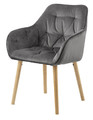 Chair Brooke, velvet, grey