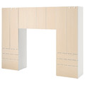 SMÅSTAD / PLATSA Storage combination, white/birch, 240x42x181 cm