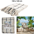Blanket Bedspread Cotton 150x120cm, beige-black