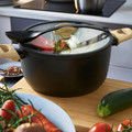 HUSKNUT Pot with lid, non-stick coating black, 4.7 l