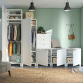 PLATSA Wardrobe with 6 doors+3 drawers, white/Sannidal white, 300x57x231 cm