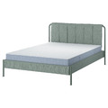 TÄLLÅSEN Upholstered bed frame with mattress, Kulsta grey-green/Vesteröy firm, 160x200 cm