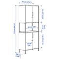 TROTTEN Cabinet with doors, anthracite, 70x173 cm