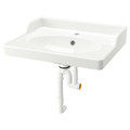 RUTSJÖN Wash-basin with water trap, white, 62x49 cm