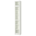 BILLY / OXBERG Bookcase with glass door, white, glass, 40x30x237 cm