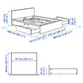 MALM Bed frame, high, w 4 storage boxes, white stained oak veneer, Leirsund, 160x200 cm