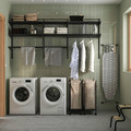 BOAXEL Laundry combination, anthracite/metal, 227x40x101 cm