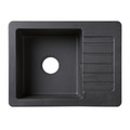 Granite Kitchen Sink Burnell 1 Bowl with Half Drainer, black