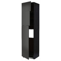 METOD High cab for fridge with 3 doors, black/Nickebo matt anthracite, 60x60x240 cm