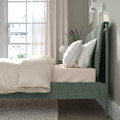 TÄLLÅSEN Upholstered bed frame, Kulsta grey-green, 140x200 cm