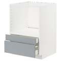 METOD / MAXIMERA Base cabinet f combi micro/drawers, white/Veddinge grey, 60x60 cm