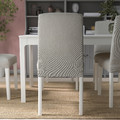 STRANDTORP / BERGMUND Table and 4 chairs, white/Ramna light grey, 150/205/260 cm