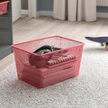 TROFAST Storage combination with boxes, grey/light red, 46x30x94 cm