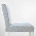 BERGMUND Bar stool with backrest, white, Rommele dark blue/white, 75 cm