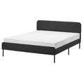 SLATTUM Upholstered bed frame, Vissle dark grey, 160x200 cm