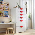 SMÅSTAD / PLATSA Chest of 6 drawers, white, white, 60x55x123 cm