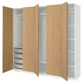 PAX / STORKLINTA Wardrobe combination, white/oak effect, 250x60x236 cm