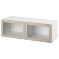 BESTÅ Shelf unit with doors, white/Sindvik light grey/beige, 120x42x38 cm