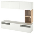 BESTÅ / EKET TV bench, white/Lappviken white, 180x42x166 cm