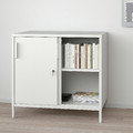 TROTTEN Cabinet with sliding doors, white, 80x75 cm