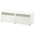 BESTÅ TV bench with drawers, white/Hanviken white, 120x42x39 cm