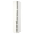 METOD High cabinet with shelves/2 doors, white/Vallstena white, 40x60x220 cm