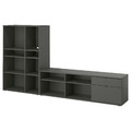 VIHALS TV/storage combination, dark grey, 275x37x140 cm