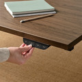 MITTZON Desk sit/stand, electric walnut veneer/black, 140x80 cm