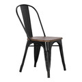 Metal Chair Paris Wood, black