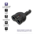 Qoltec Car Charger 12-24V | 52W | 2.4A | 2xUSB | USB QC 3.0 | USB C PD | 2x Cigarette Lighter Splitter