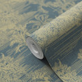 GoodHome Vinyl Wallpaper on Fleece Augie, blue