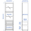 BESTÅ Storage combination w glass doors, white/Hanviken white clear glass, 60x42x193 cm