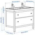 HEMNES / ORRSJÖN Wash-stnd w drawers/wash-basin/taps, white, 102x49x89 cm