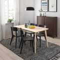 LISABO / LISABO Table and 4 chairs, ash veneer/black, 140x78 cm