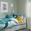 BLÅVINGAD Duvet cover and pillowcase, turtle pattern/turquoise, 150x200/50x60 cm