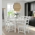 LANEBERG / NORDVIKEN Table and 6 chairs, white/white, 130/190x80 cm