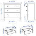 HEMNES Chest of 3 drawers, yellow stain, 108x96 cm