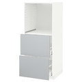 METOD / MAXIMERA High cabinet w 2 drawers for oven, white/Veddinge grey, 60x60x140 cm