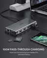 Aukey Hub USB-C 12in1 2xUSB 3.1 2xUSB 2.0 2xHDMI VGA SD microSD USB-C CB-C78