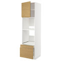 METOD / MAXIMERA Hi cab f ov/combi ov w dr/2 drwrs, white/Voxtorp oak effect, 60x60x220 cm