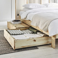 GLAMBERGET Bed frame with storage and mattress, pine/Vesteröy firm, 140x200 cm