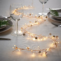 STRÅLA LED lighting chain with 80 lights, battery-operated mini/star gold-colour