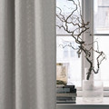 RYSSBRÄKEN Room darkening curtain, 1 piece, light grey, 140x300 cm