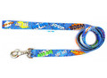 Matteo Dog Leash 10mm, blue graffiti