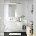 ÄNGSJÖN Wall cabinet with door, high-gloss white, 40x15x95 cm