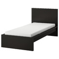 MALM Bed frame with mattress, black-brown/Åbygda medium firm, 90x200 cm