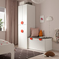 SMÅSTAD Wardrobe with pull-out unit, white white/with storage bench, 150x57x196 cm