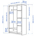 BRIMNES Wardrobe with 3 doors, white, 117x190 cm