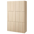 BESTÅ Storage combination with doors, Lappviken white stained oak effect, 120x40x192 cm